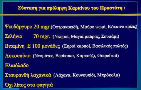 Πίνακας 3.4 Προτεινόμενες τροφές για την πρόληψη του ΚΠ